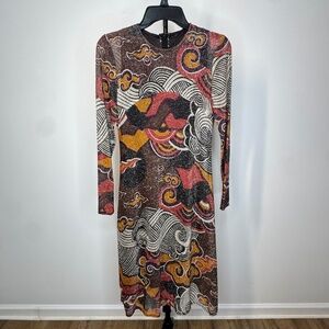 Vintage Futura Couture of New York Metallic Abstract Evening Gown – Size 6